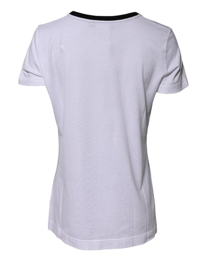 Dolce & Gabbana White Eleganza Cotton Crew Neck Tee T-shirt