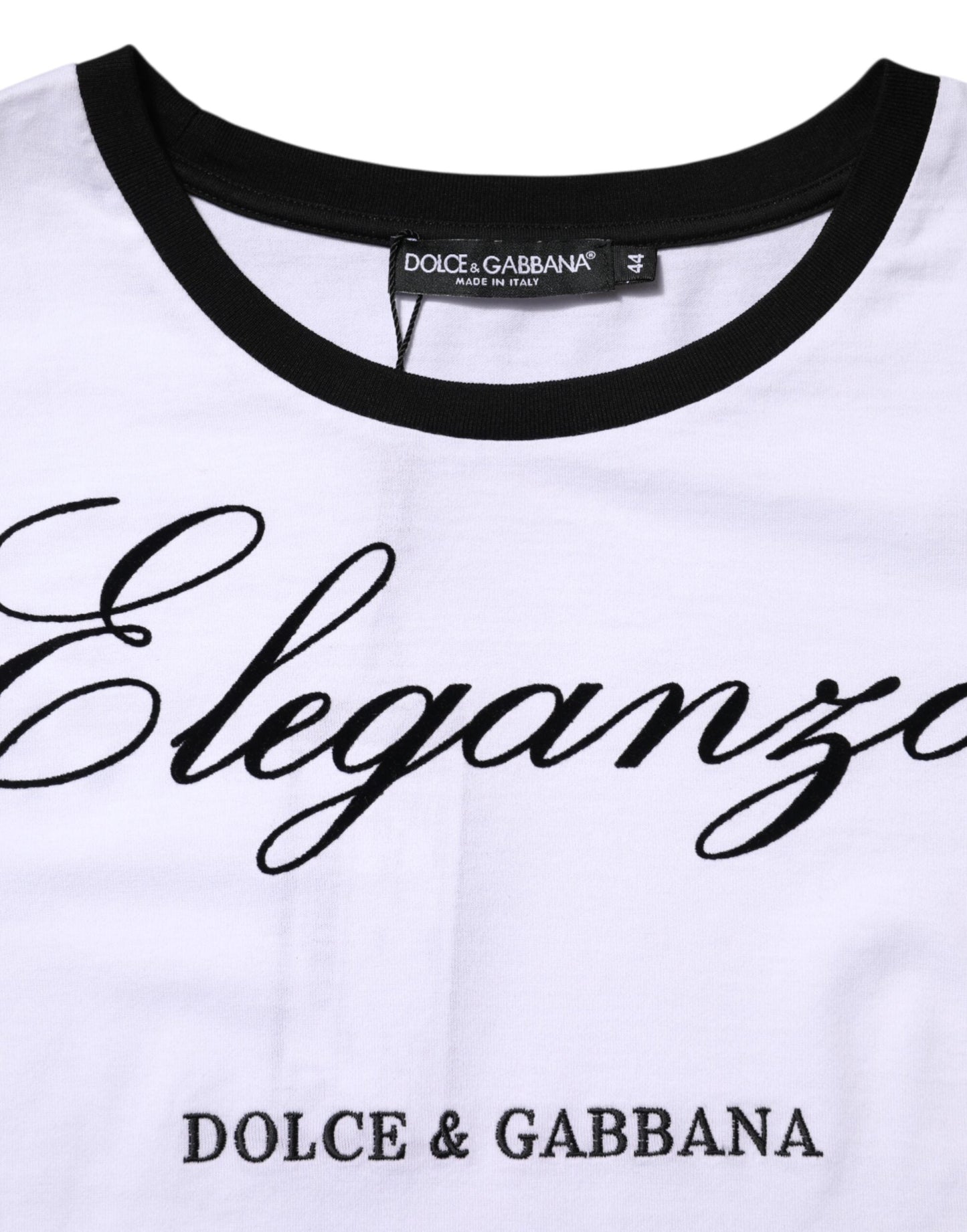 Dolce & Gabbana White Eleganza Cotton Crew Neck Tee T-shirt