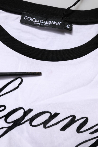 Dolce & Gabbana White Eleganza Cotton Crew Neck Tee T-shirt