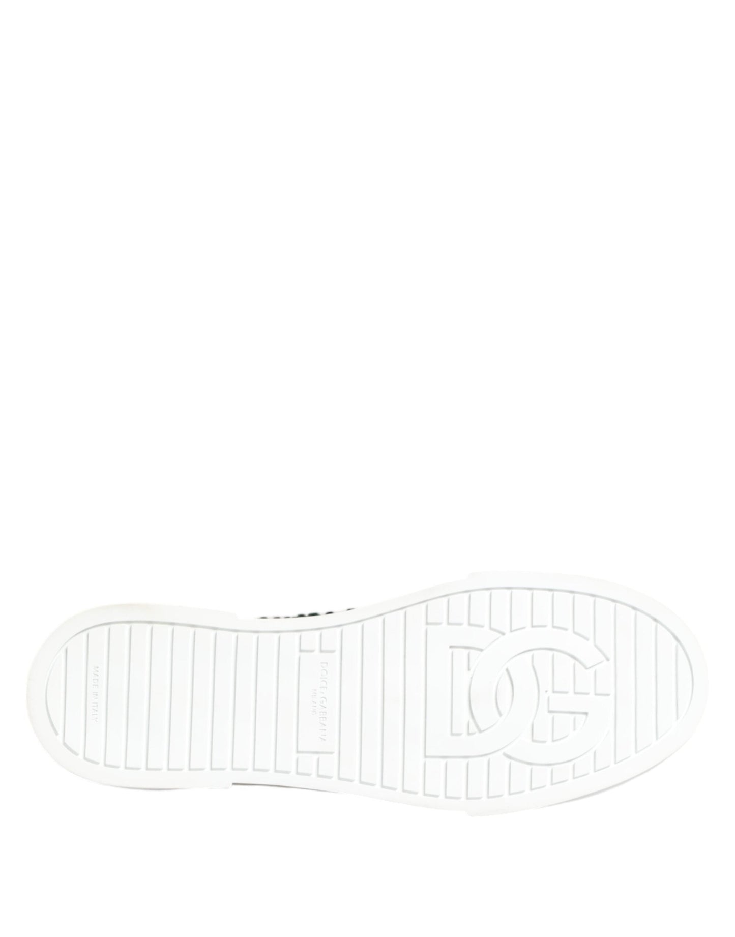 Dolce & Gabbana Green Portofino Crystal DG Logo Sneakers Shoes