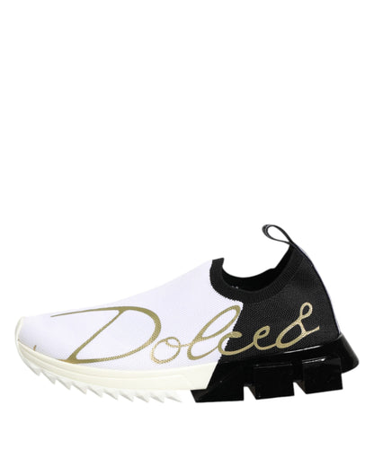Dolce & Gabbana White Black Low Top Sorrento Sneakers Shoes