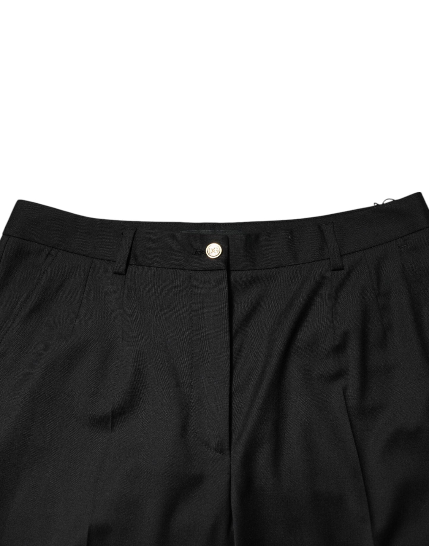 Dolce & Gabbana Black Polyester Tapered Women Trouser Pants