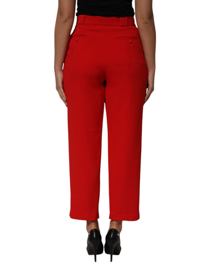Dolce & Gabbana Red HighWaist Straight Women Trouser Pants