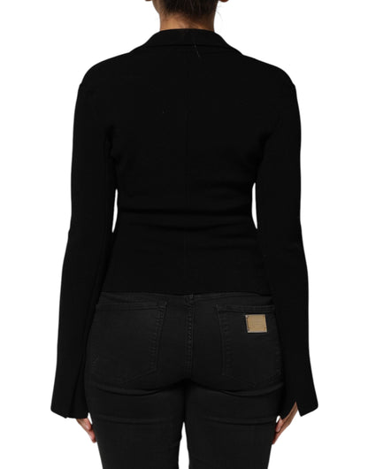 Dolce & Gabbana Black Viscose Single Breasted Blazer Jacket