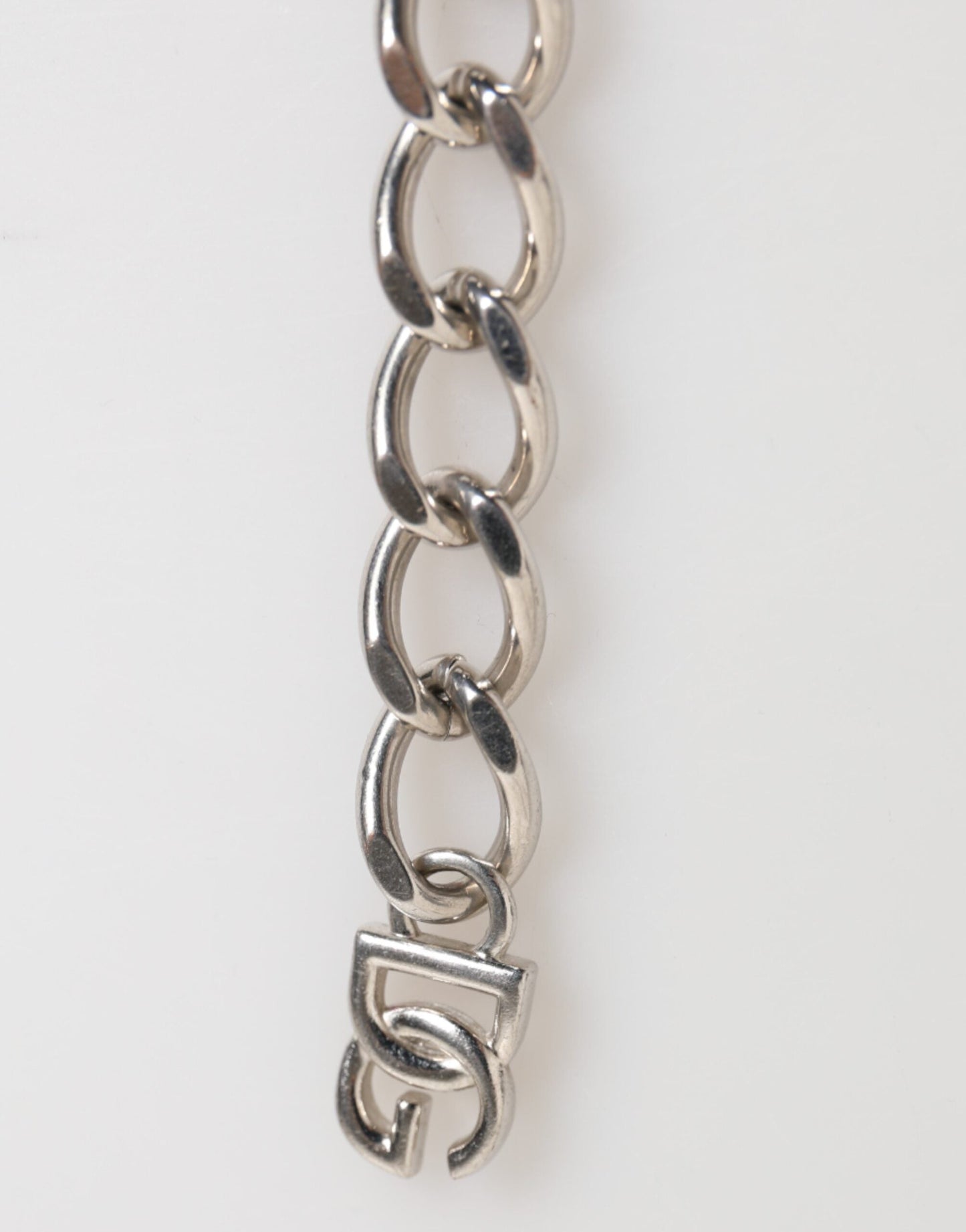 Dolce & Gabbana Silver Tone Brass Chain Lobster Clasp DG Logo Bracelet