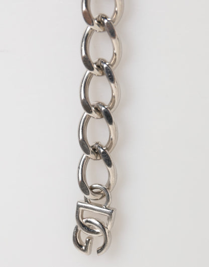 Dolce & Gabbana Silver Tone Brass Chain Lobster Clasp DG Logo Bracelet