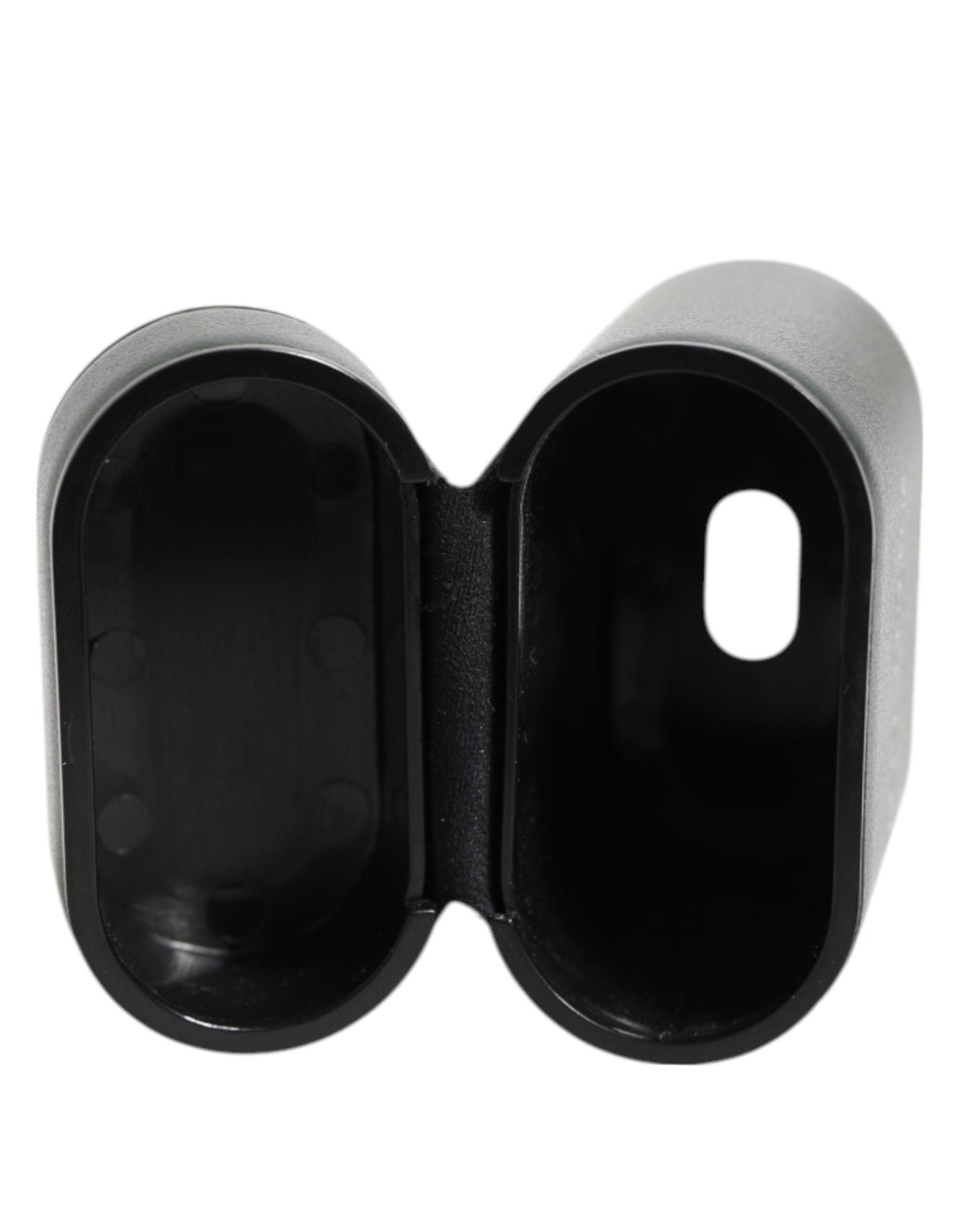 Dolce & Gabbana Black Leather Logo Print Flip Holder Men Airpods Case