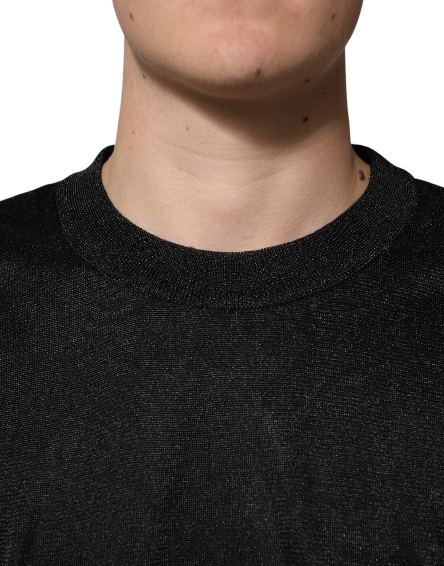 Dolce & Gabbana Black Polyester Pullover Sweatshirt Sweater