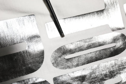 Dolce & Gabbana White Metallic Print Cotton CrewNeck T-shirt