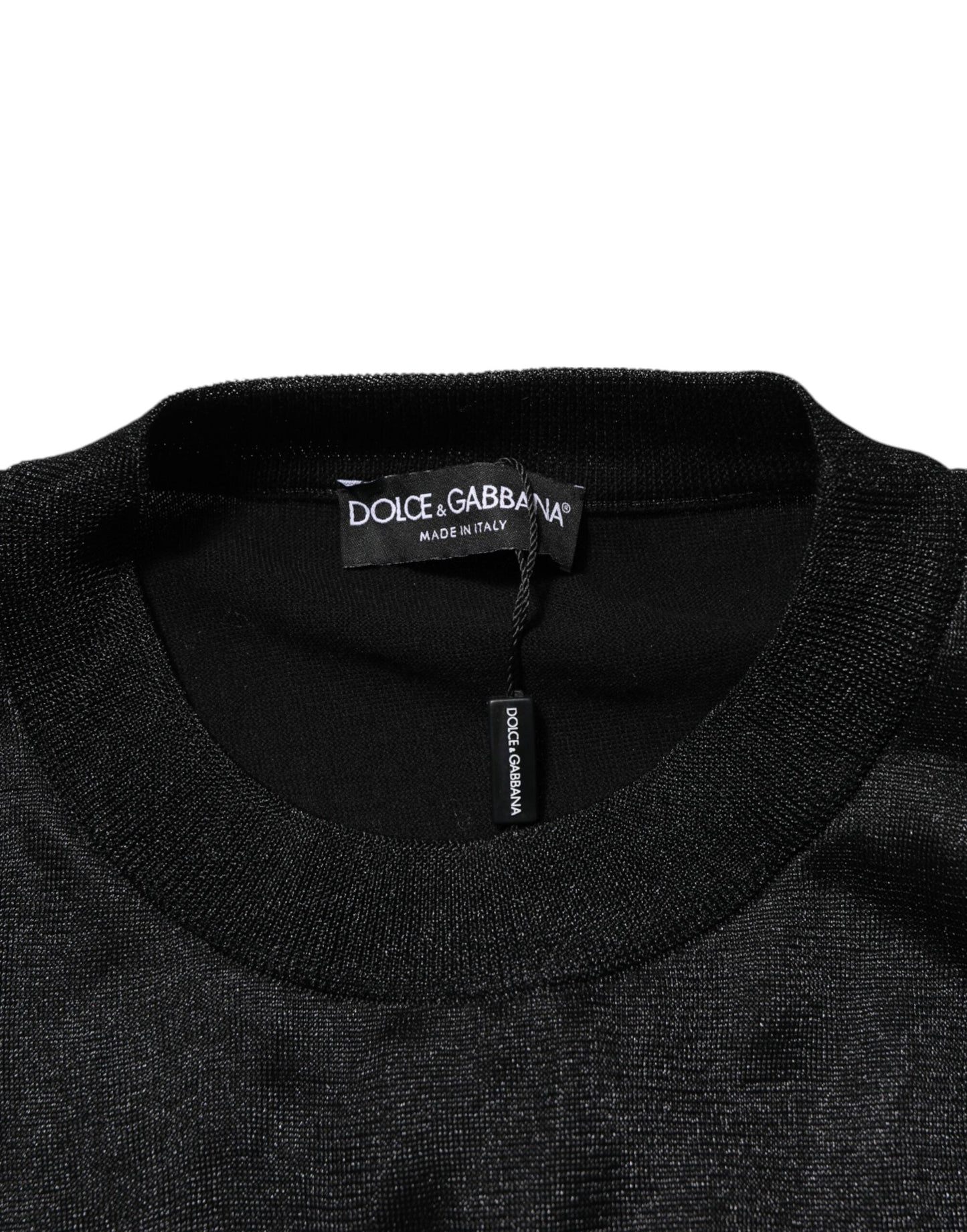 Dolce & Gabbana Black Polyester Pullover Sweatshirt Sweater