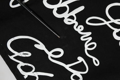 Dolce & Gabbana Black Logo Print Cotton Crew Neck T-shirt