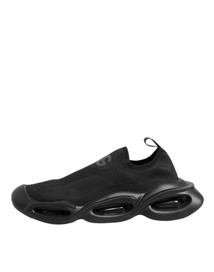 Dolce & Gabbana Black Slip On Wave Low Top Men Sneaker Shoes