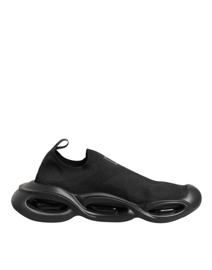Dolce & Gabbana Black Slip On Wave Low Top Men Sneaker Shoes