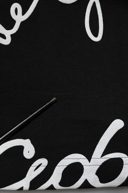 Dolce & Gabbana Black Logo Print Cotton Crew Neck  T-shirt