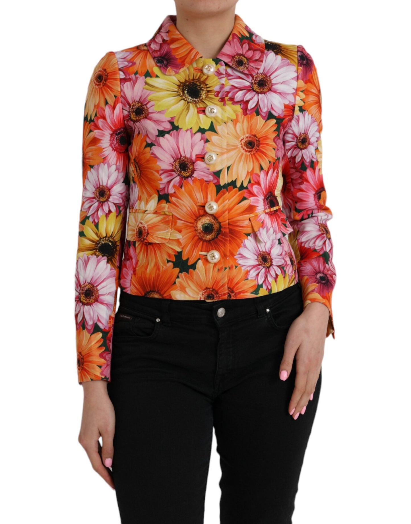 Dolce & Gabbana Multicolor Daisy Print Floral Fantasy Jacket