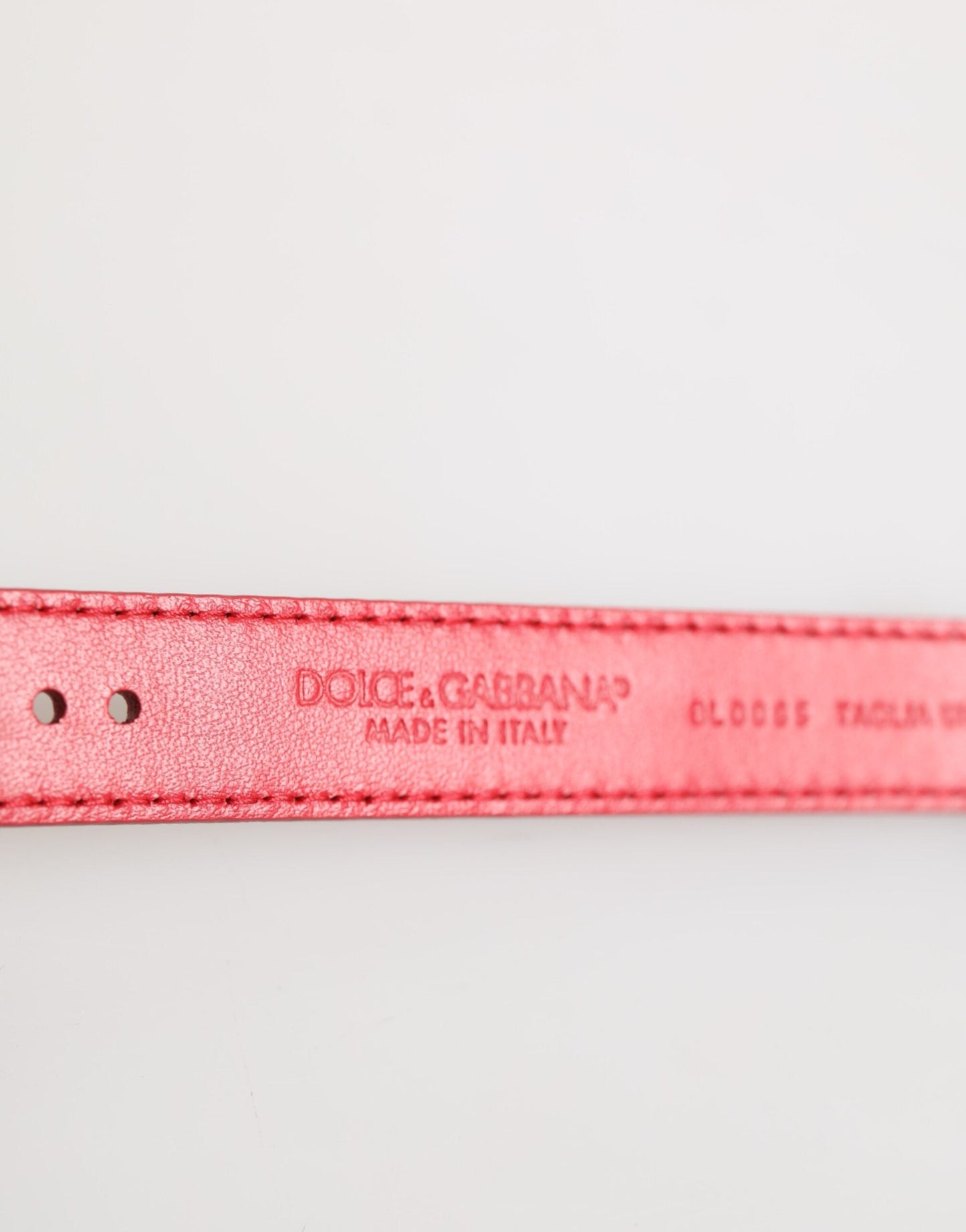 Dolce & Gabbana Red Exotic Leather Gold Tone Metal Buckle Women Armband