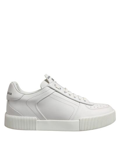 Dolce & Gabbana White Miami Leather Low Top Sneakers Shoes