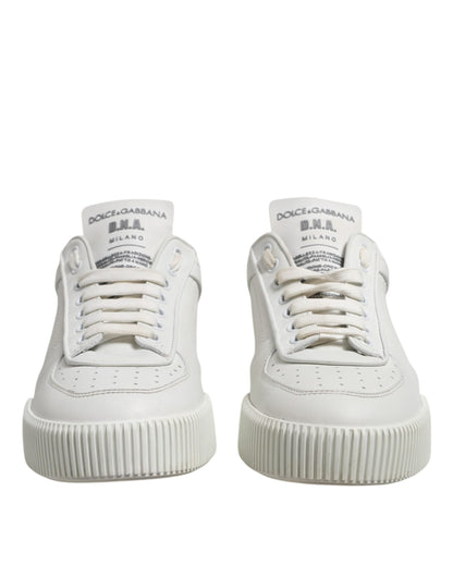 Dolce & Gabbana White Miami Leather Low Top Sneakers Shoes