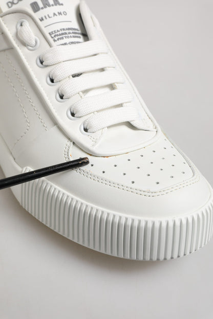 Dolce & Gabbana White Miami Leather Low Top Sneakers Shoes