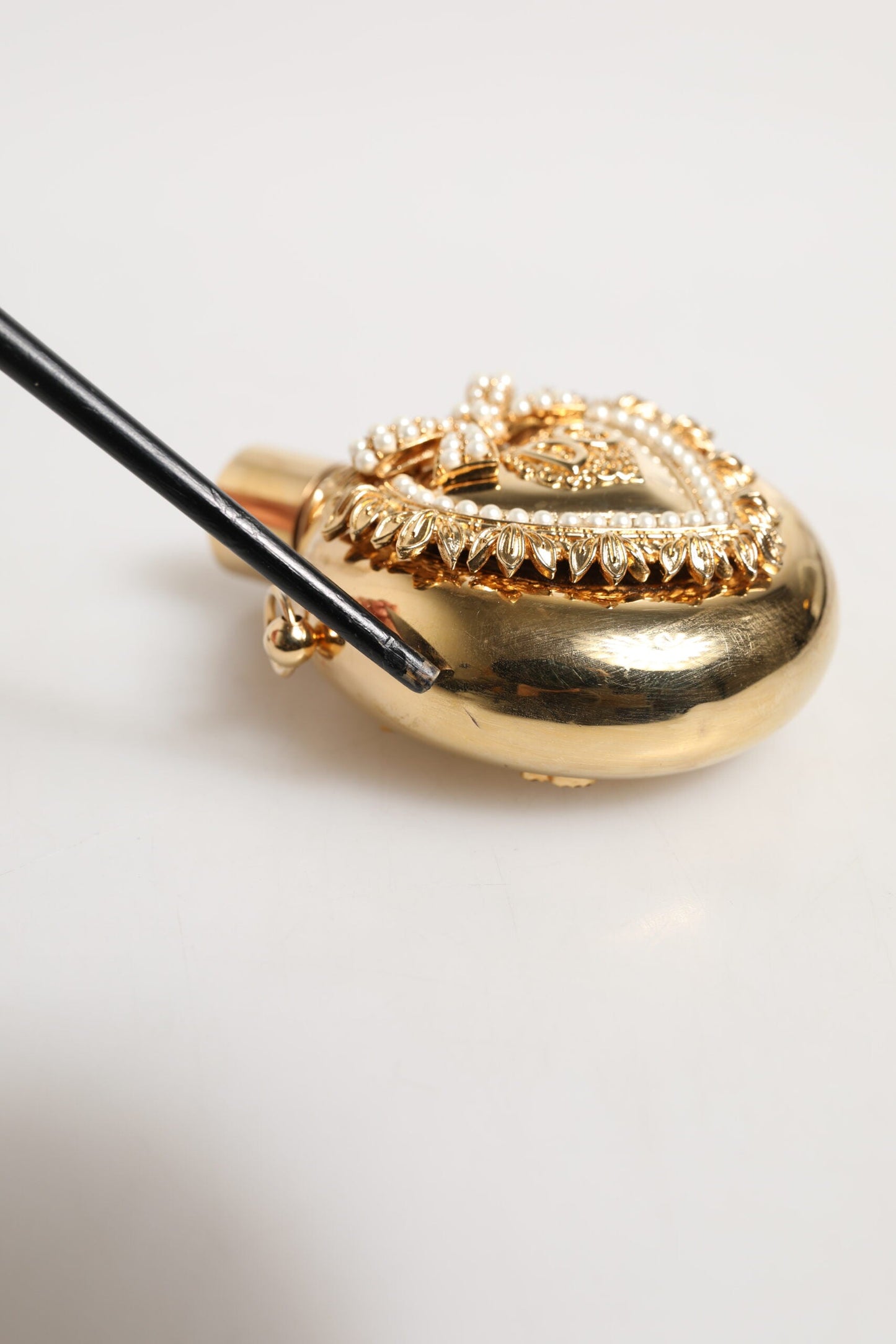 Dolce & Gabbana Gold Brass Rhinestone Devotion Charm Pendant Necklace