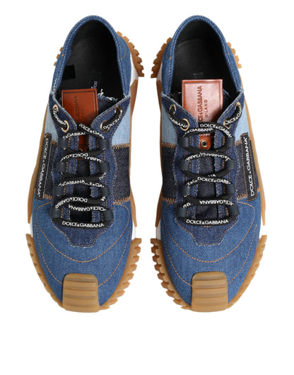 Dolce & Gabbana Blue Lace Up Low Top NS1 Sneakers Shoes