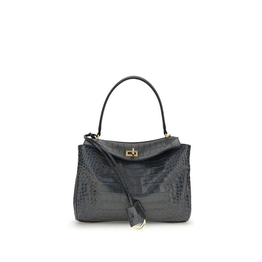 Balenciaga Rodeo Shoulder Bag in crocodile-print leather
