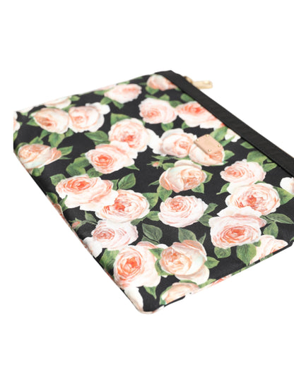 Dolce & Gabbana Multicolor Floral DG Plaque Clutch Women Pouch Borse Bag