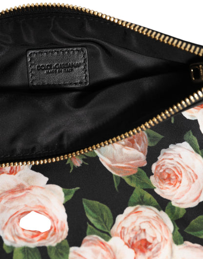 Dolce & Gabbana Multicolor Floral DG Plaque Clutch Women Pouch Borse Bag