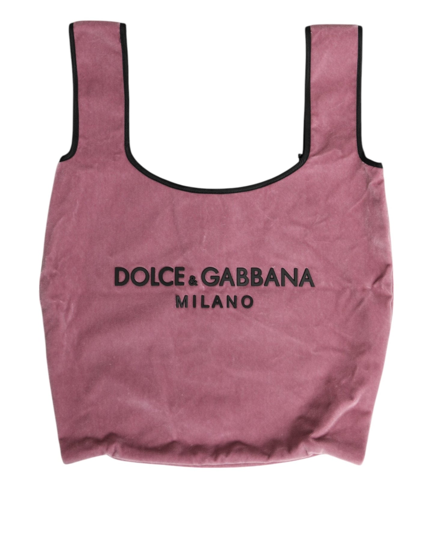 Dolce & Gabbana Pink Cotton Velvet DG MILANO Shoulder Shopping Borse Bag