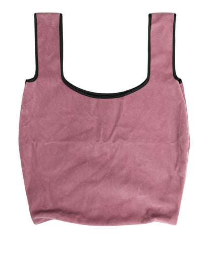 Dolce & Gabbana Pink Cotton Velvet DG MILANO Shoulder Shopping Borse Bag