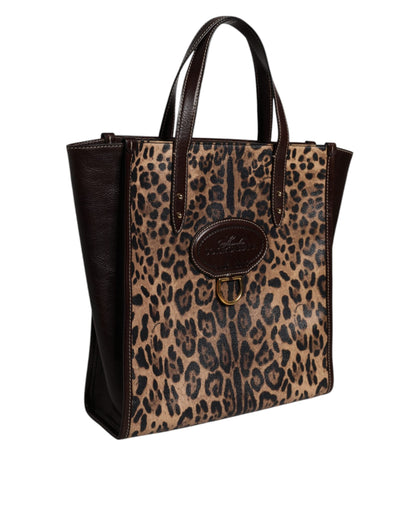 Dolce & Gabbana Multicolor Leopard Shopping Tote Shoulder WomenBorse Bag