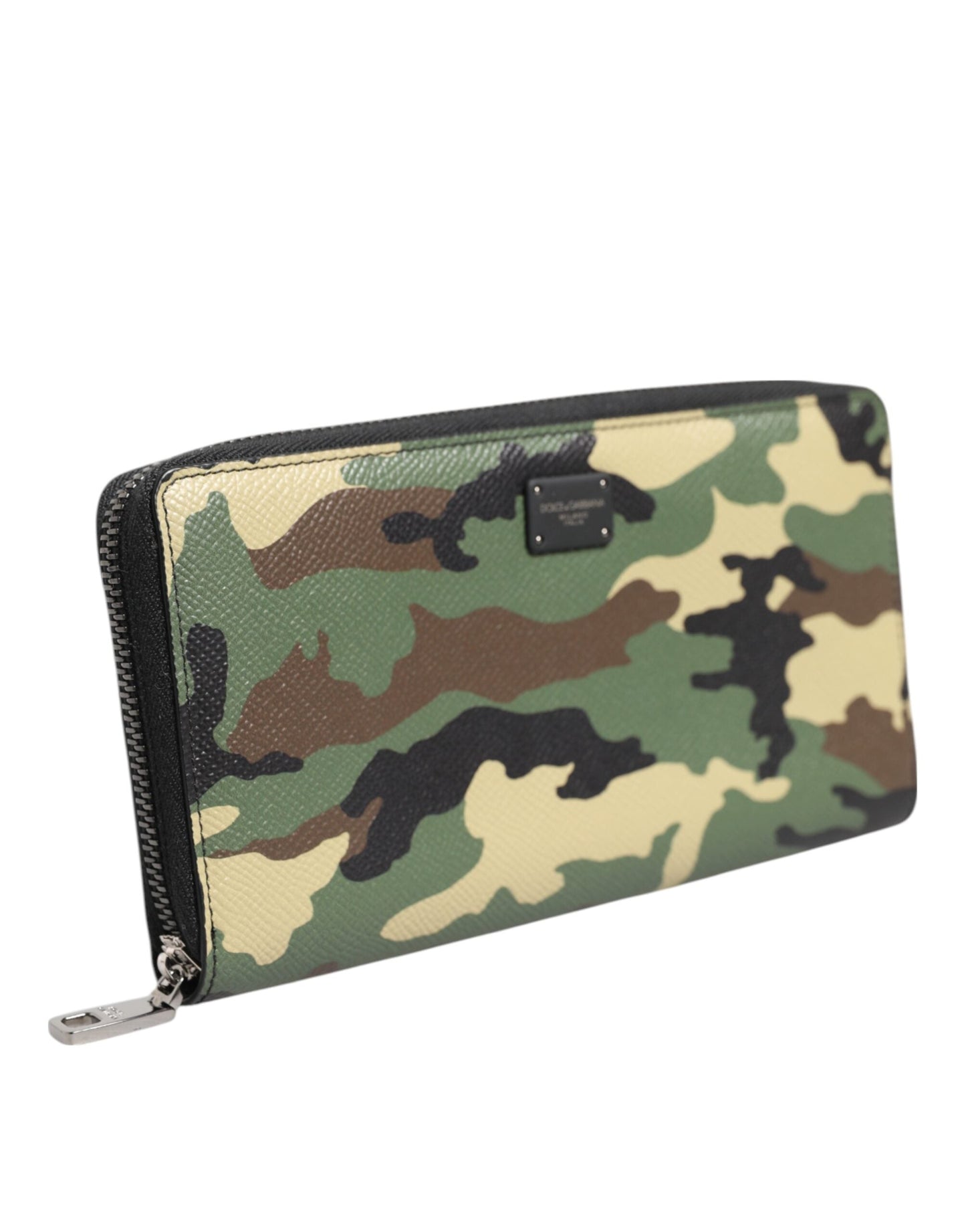 Dolce & Gabbana Multicolor Camouflage Logo Zip Around Continental Wallet