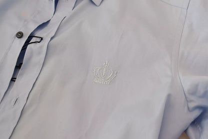 Dolce & Gabbana Light Blue Cotton Slim Fit Dress Shirt