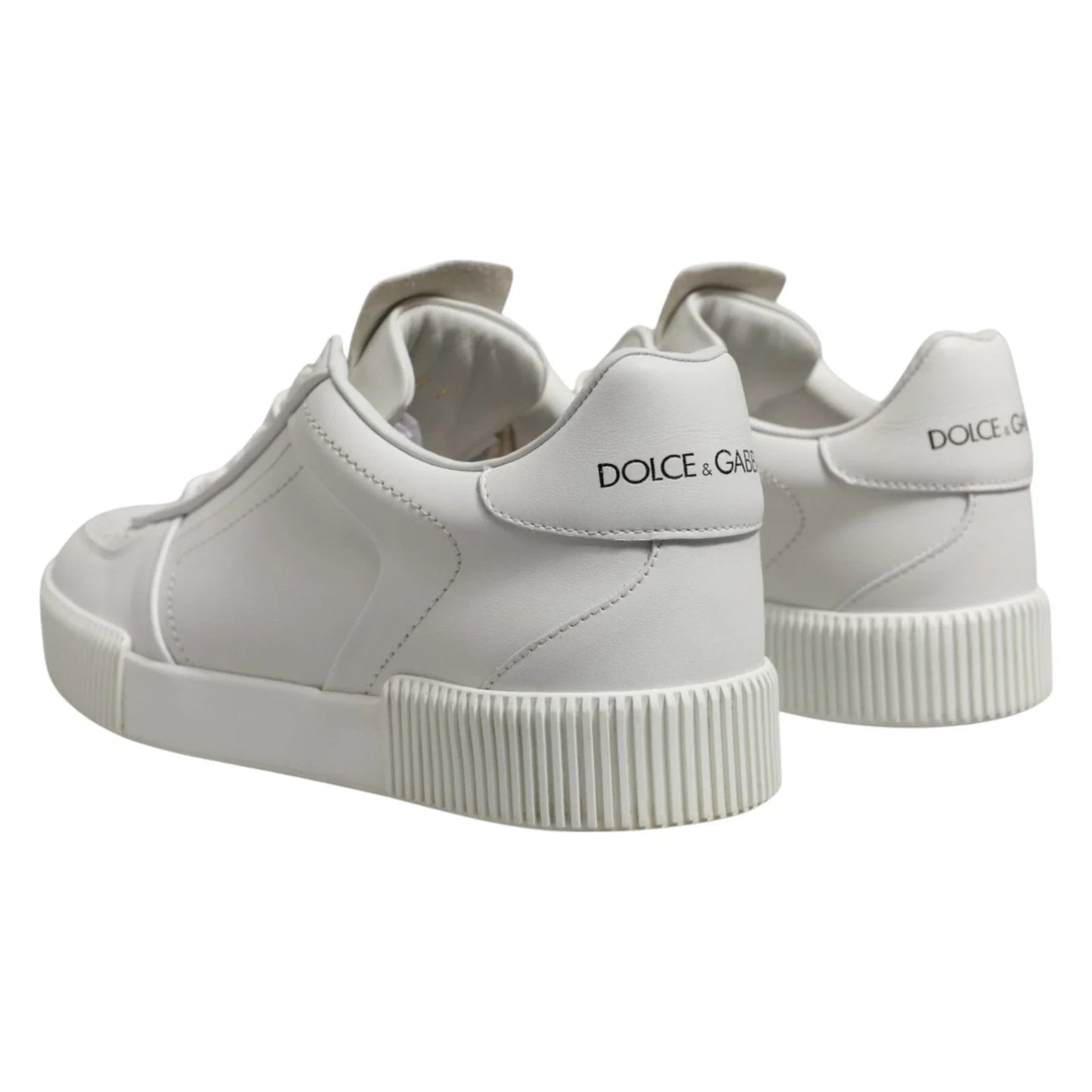 Dolce & Gabbana White Miami Leather Low Top Men Sneakers Shoes