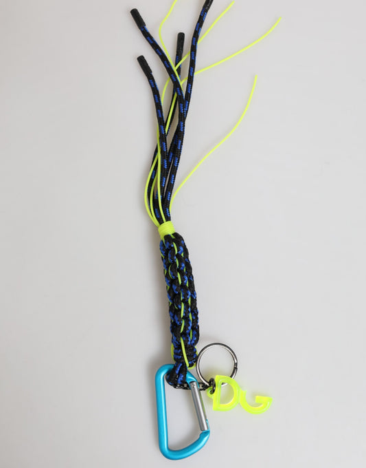 Dolce & Gabbana Multicolor Polyester Tape String DG Logo Keychain Keyring