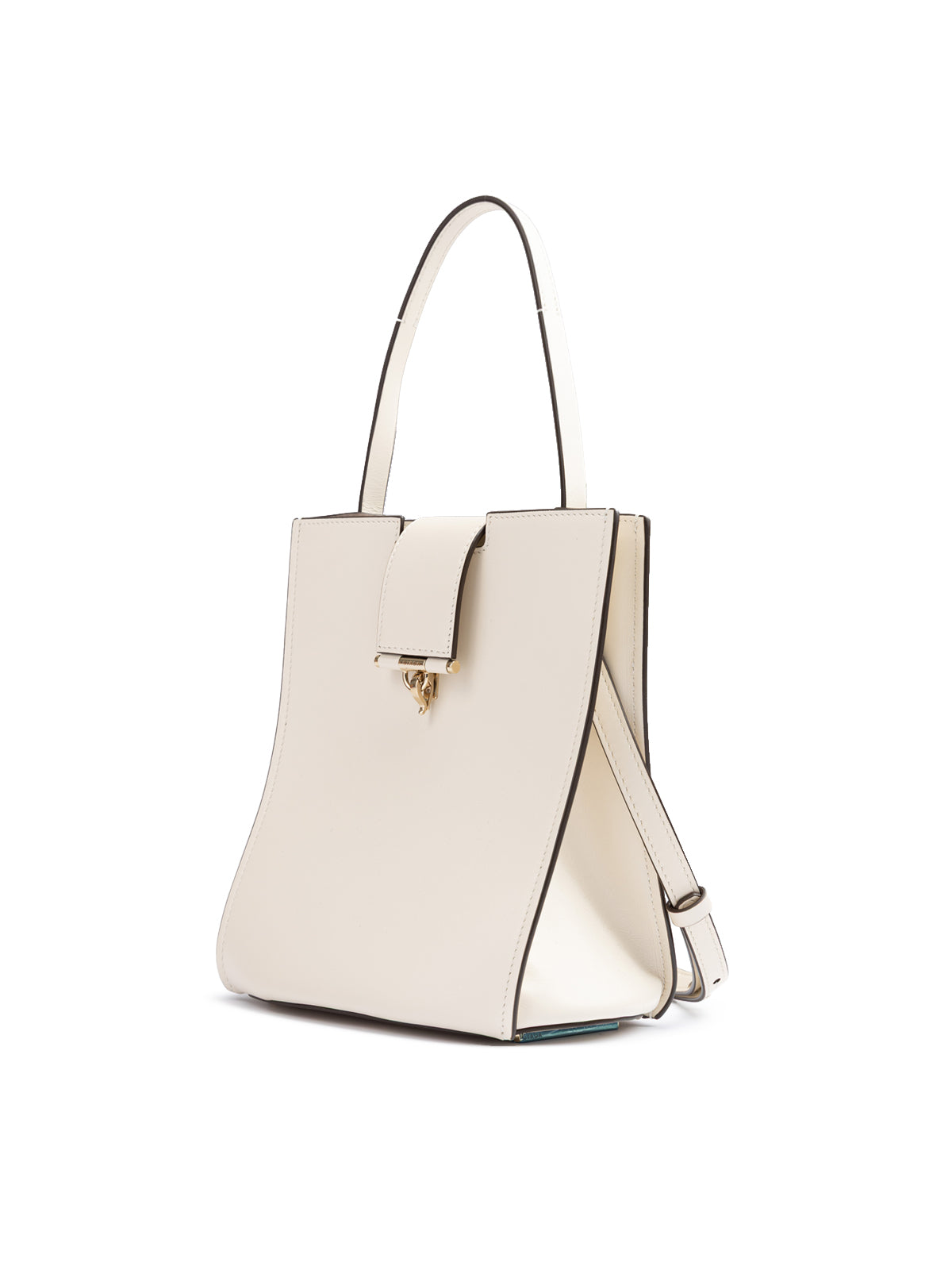 Giada White Leather Shoulder Bag