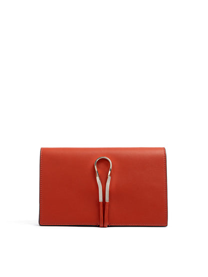 Giada Red Leather Clutch Bag