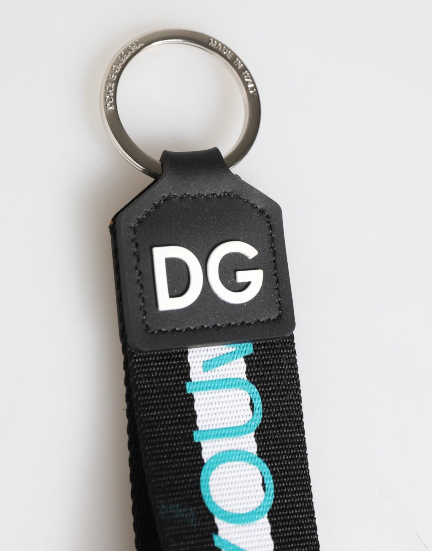 Dolce & Gabbana Multicolor Logo Polyester Brass Holder Keychain Keyring