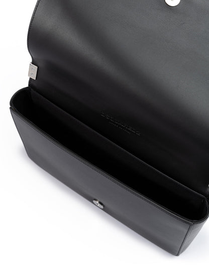 Dsquared² Black Leather Messenger Bag