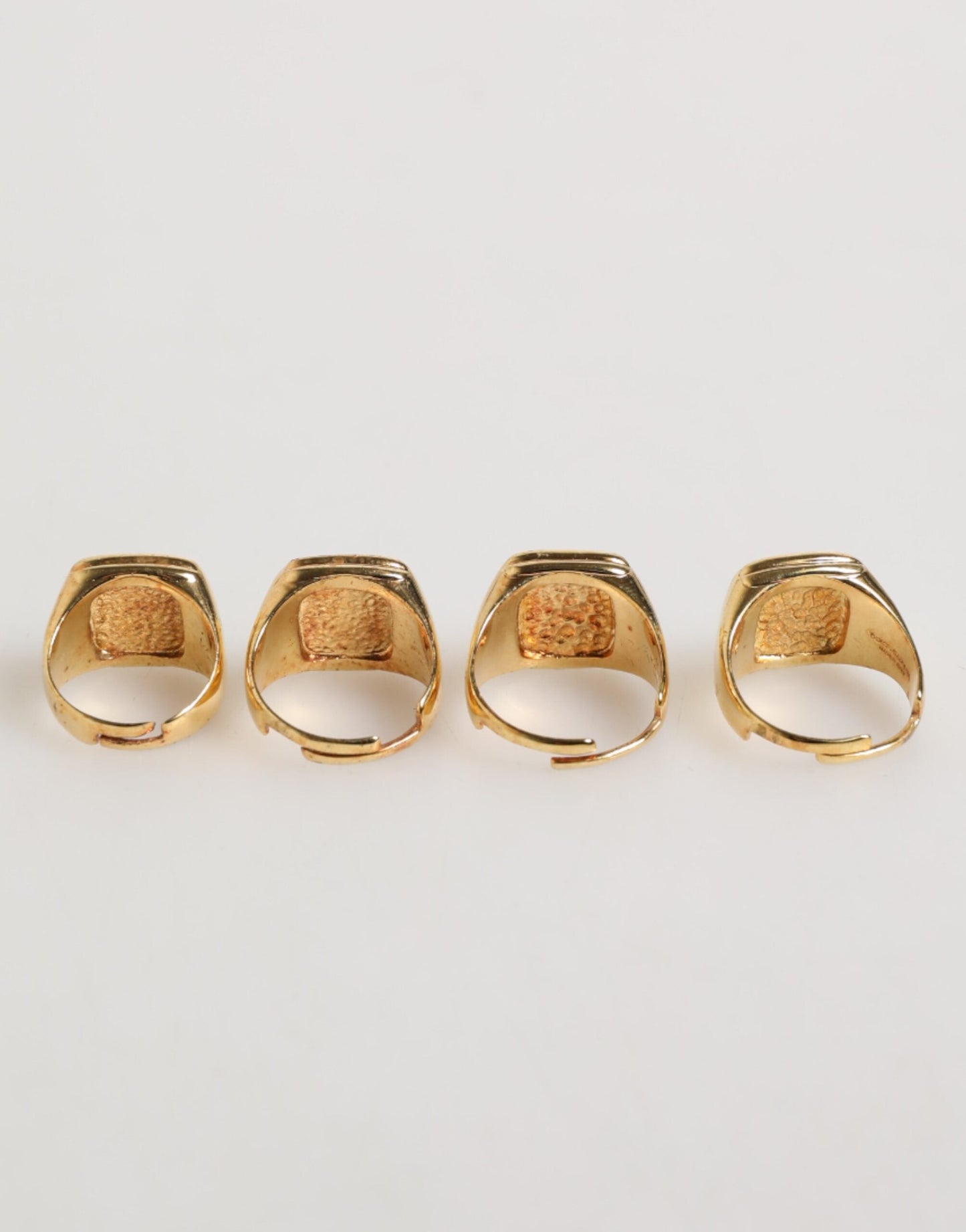 Dolce & Gabbana Gold Tone Brass JAZZ Letter Set 4 Pieces Adjustable Ring