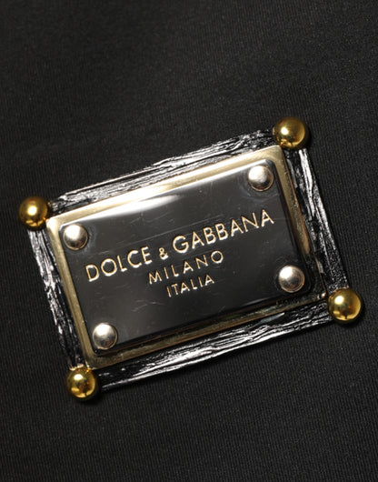 Dolce & Gabbana Black Polyester Logo Plaque Bomber Jacket