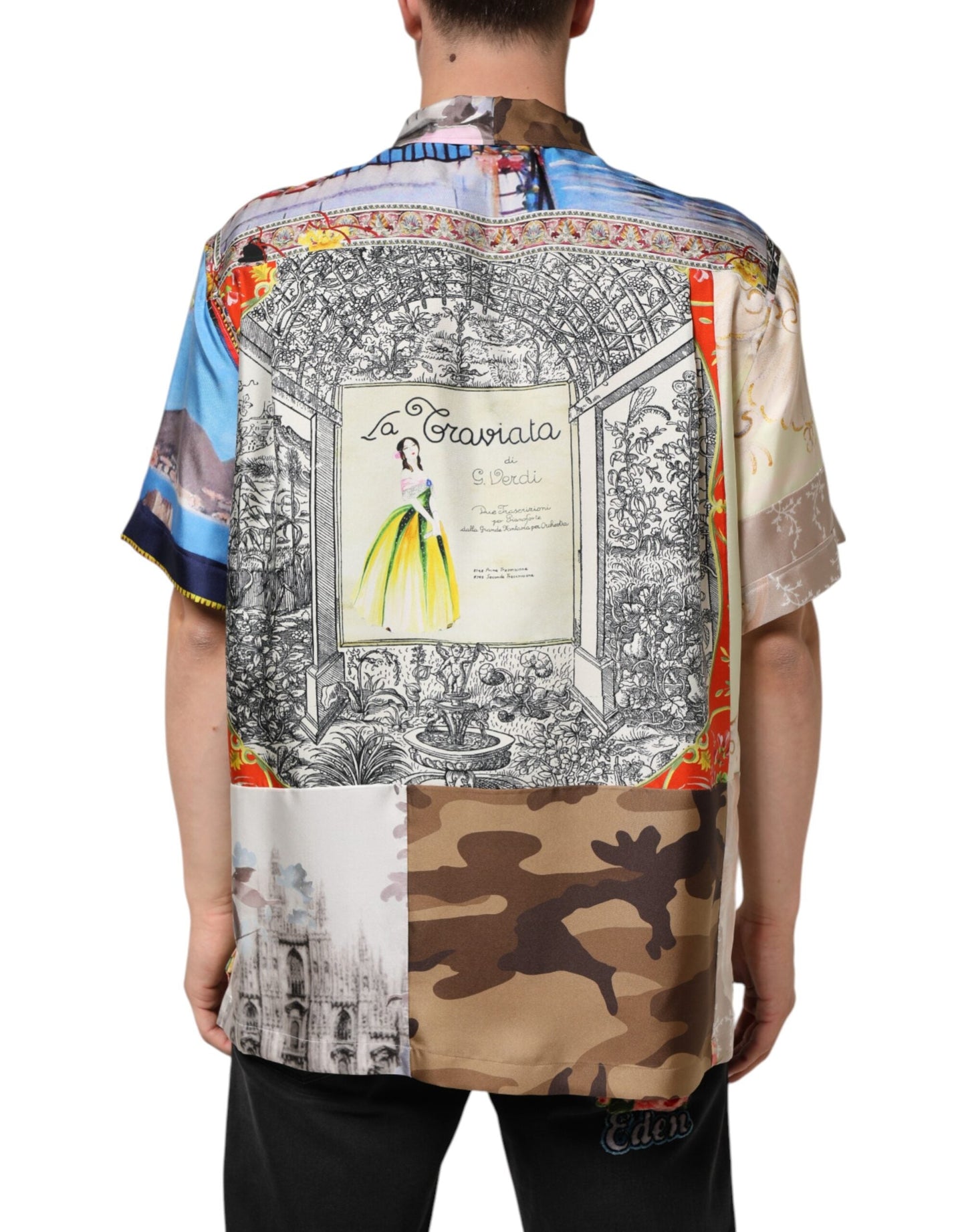 Dolce & Gabbana Multicolor Printed Casual Short Sleeve Shirt