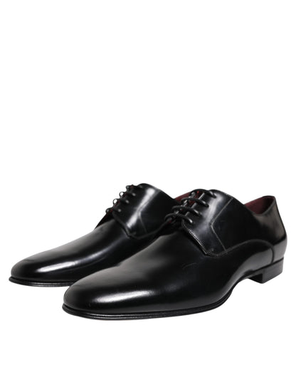 Dolce & Gabbana Men Dress Black Calfskin Leather Derby Shoes