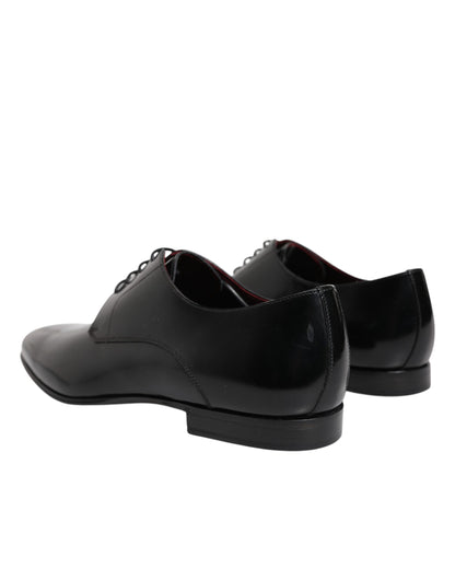 Dolce & Gabbana Men Dress Black Calfskin Leather Derby Shoes