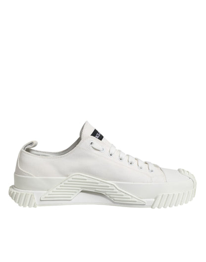 Dolce & Gabbana White Logo Graffiti Low Top Sneakers Shoes
