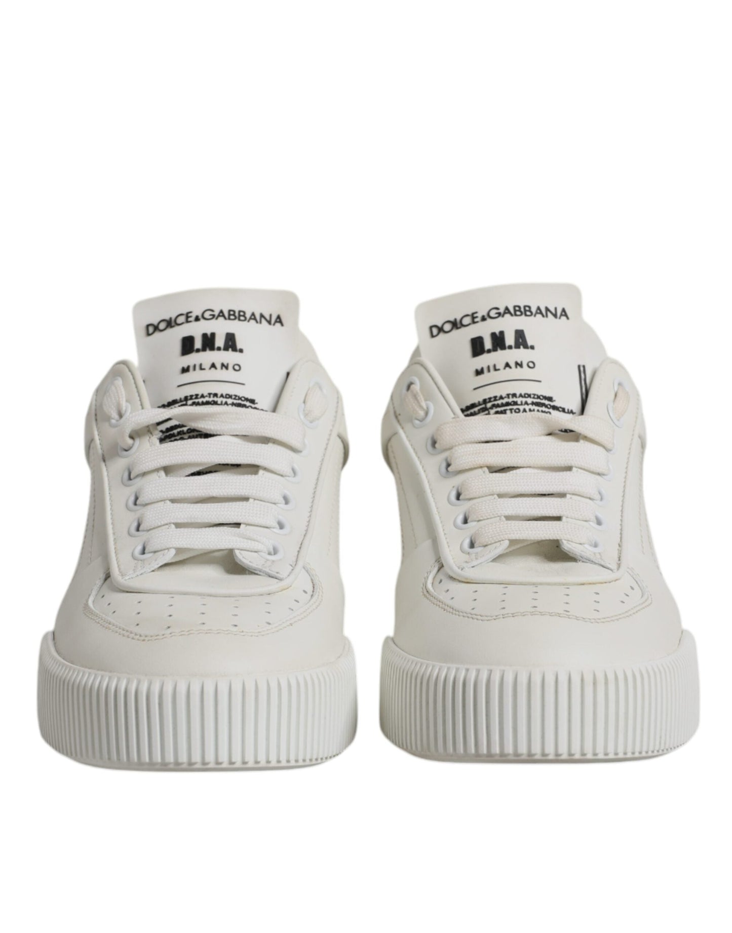 Dolce & Gabbana White Miami Leather Low Top Sneakers Shoes