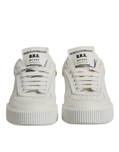 Dolce & Gabbana White Miami Leather Low Top Sneakers Shoes