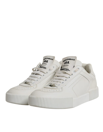 Dolce & Gabbana White Miami Leather Low Top Sneakers Shoes