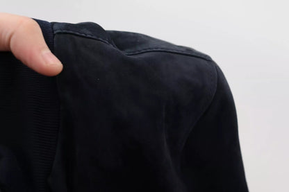 Dolce & Gabbana Dark Blue Suede Lambskin Blouson Jacket