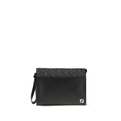 Fendi Leather FF canvas Pouch